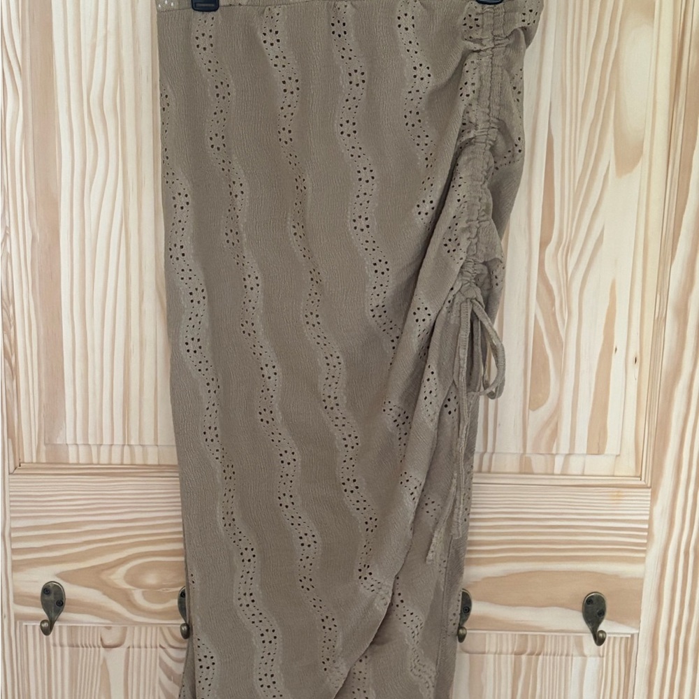 SHEIN Beige Eyelet Skirt